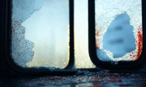 Colectivo baleado en Barrio Industrial.