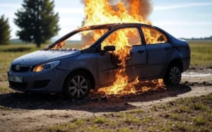 Dos automóviles incendiados en Rosario este miércoles.