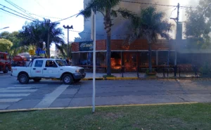 Importante incendio en una parrilla de San Lorenzo.