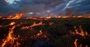 Focos de incendios en las islas de Granadero Baigorria.