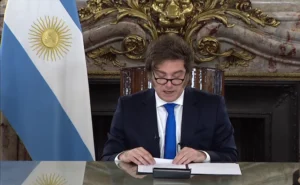 Javier Milei y sus frases en cadena nacional.