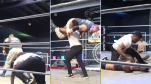 Un luchador de MMA casi mata a otro en un streaming.