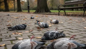 Encuentran varias palomas muertas en el Parque Independencia.