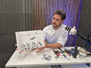 El dibujante rosarino Juan Facta en "De Acá"