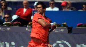 Mariano Navone celebra el pase a la final del ATP 250 de Bucarest