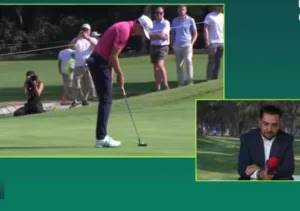 La emoción de un comentarista de golf al ver a su hija fotógrafa en el torneo
