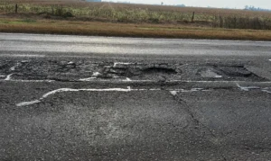 Tramo de ruta del sur santafesino con obras pendientes