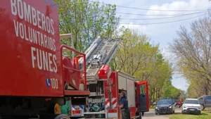 Incendio en una casa de Funes