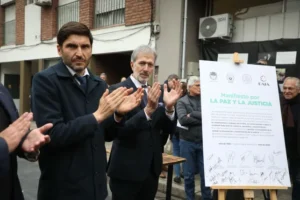 Pullaro en un acto conmemoratorio de la AMIA