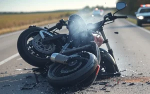 Importante choque entre moto y auto en la ruta 33.