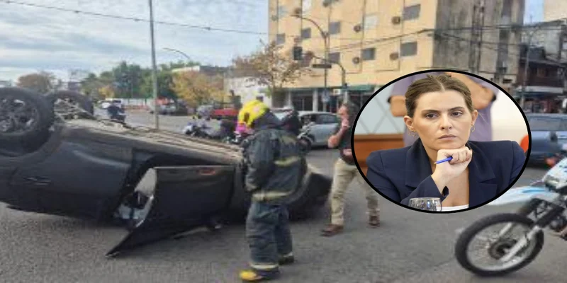 Choque y vuelco en Avellaneda y Santa Fe una diputada al volante