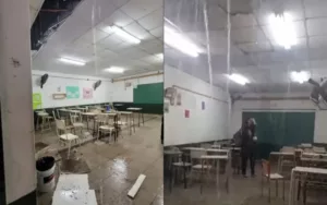 Colapsó el techo de la Gurruchaga mientras daban clases