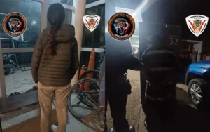 Patrullero policial tras un violento robo a un chofer de Didi