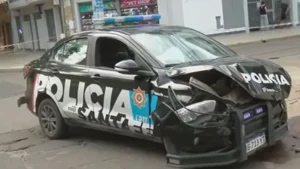 choque de patrulleros en Rosario