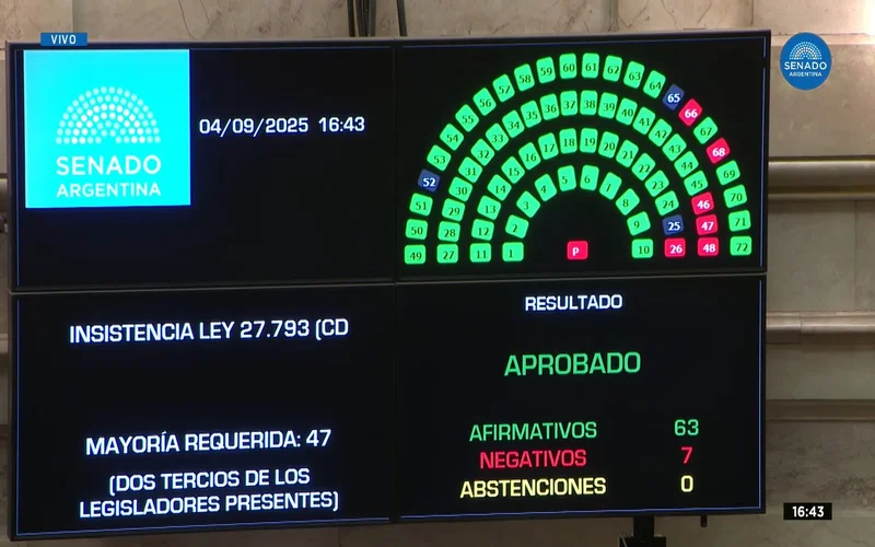 El Senado también rechazó el veto de Milei a la Emergencia en Discapacidad