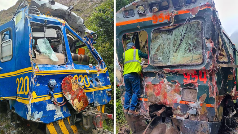En Machu Picchu, un choque de trenes deja varios heridos y un muerto.