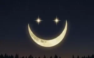 Fenómeno astronómico de "Luna sonriente" en el cielo