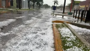 Fuerte temporal de granizo en localidades de Santa Fe