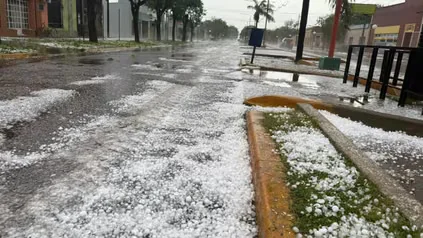 Fuerte temporal de granizo en localidades de Santa Fe