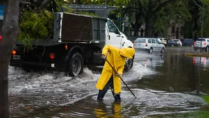 lluvia y viento en Rosario