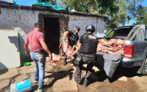 Secuestran carne vacuna en un allanamiento a un búnker de Frontera.