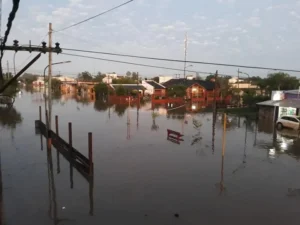Inundación en la localidad santafesina de Villa Minetti