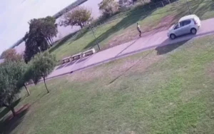 Operativo de tránsito en la costanera central de Rosario