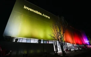 Exterior del estadio Invencible Arena en Rosario