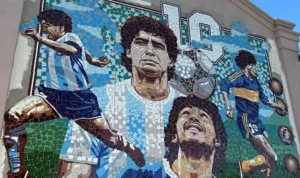 Inauguran en Entre Ríos el mural de Maradona más grande del mundo.