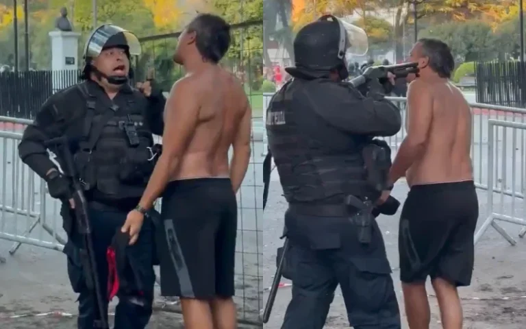 Investigarán al policía que le puso la escopeta en la cabeza a un hincha de Newell's