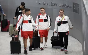 La Lepra llegó a Miami para el amistoso ante el Inter