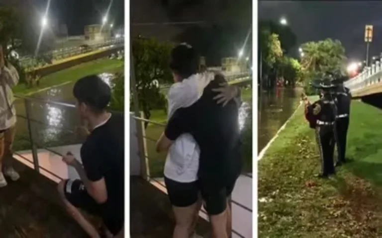 El último romántico: Le propuso casamiento a su novia en el medio del temporal