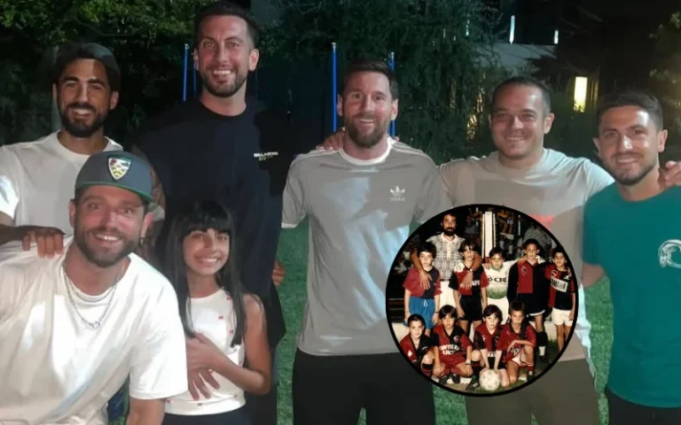 Messi se reencontró con sus compañeros de las infantiles de Newell's