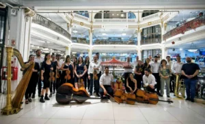 Anuncio de un show gratuito de Mielina Flashmob en el teatro El Círculo de Rosario