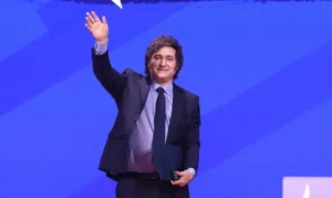 Javier Milei durante un acto oficial