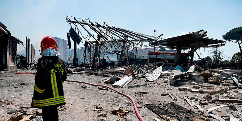 Roma: explotó una estación de servicio y dejó 27 heridos.