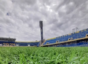 Jugadores de Rosario Central en un partido internacional