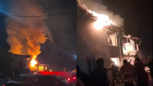 Complejo de departamentos afectado por una explosión en Santa Cruz