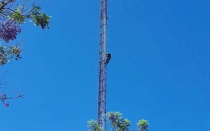 Tensión en Oroño y 3 de Febrero por un hombre que subió a la antena de la EPE