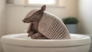 Una mujer encontró un tatú mulita durmiendo en su bidet.