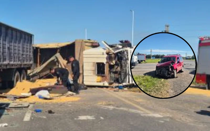 Choque entre camión y utilitario en la A012: un herido grave