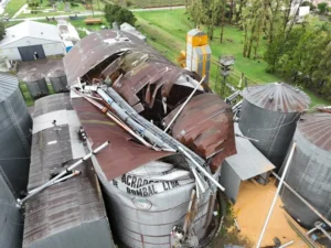 Daños en la localidad santafesina de Bombal tras un violento temporal