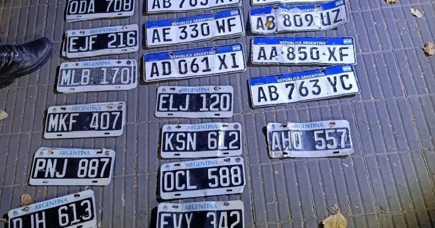 Detuvieron a un hombre con 32 patentes robadas cerca de la Terminal