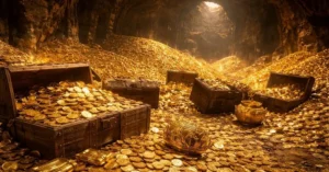 Lingotes de oro hallados en un yacimiento asiático