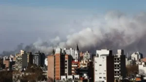 Incendio en las islas frente a Rosario