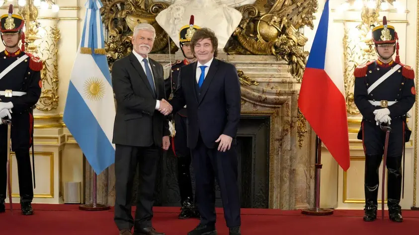 Milei recibió al presidente checo Petr Pavel en Casa Rosada