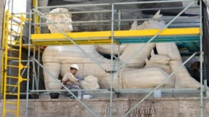 Obras en el Monumento a la Bandera en Rosario