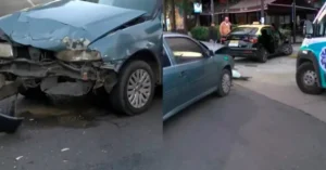 Taxi dañado tras un choque en Rosario