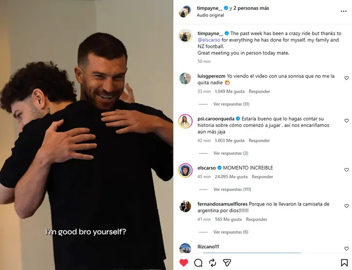 Tim Payne conoció al streamer argentino que lo hizo viral