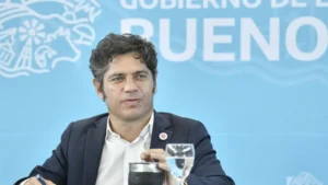 Axel Kicillof en un acto del PJ bonaerense